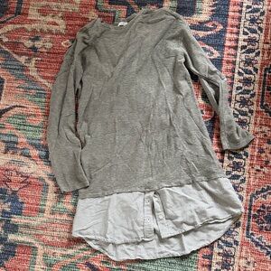 Zara Trafaluc S/S Collection Grey Tunic and Blue and White Stripe Twofer Dress